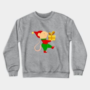 Cute Santa helper in Christmas elf costume. Crewneck Sweatshirt